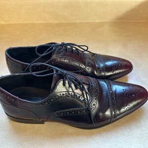Men’s ASOS Burgundy Wing Tip Brogue Oxford Shoes
